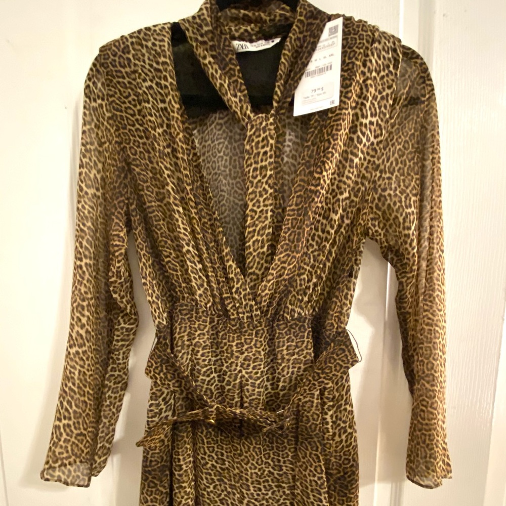 Zara Leopard Dress Brand new XS